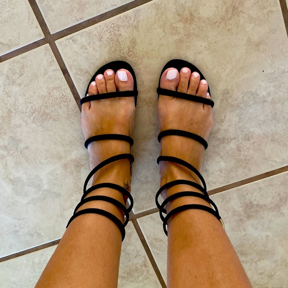 Ankle wrap sandals